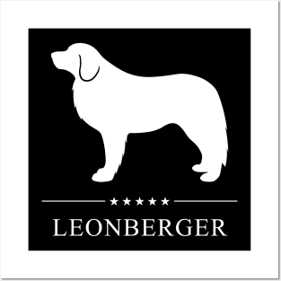 Leonberger Dog White Silhouette Posters and Art